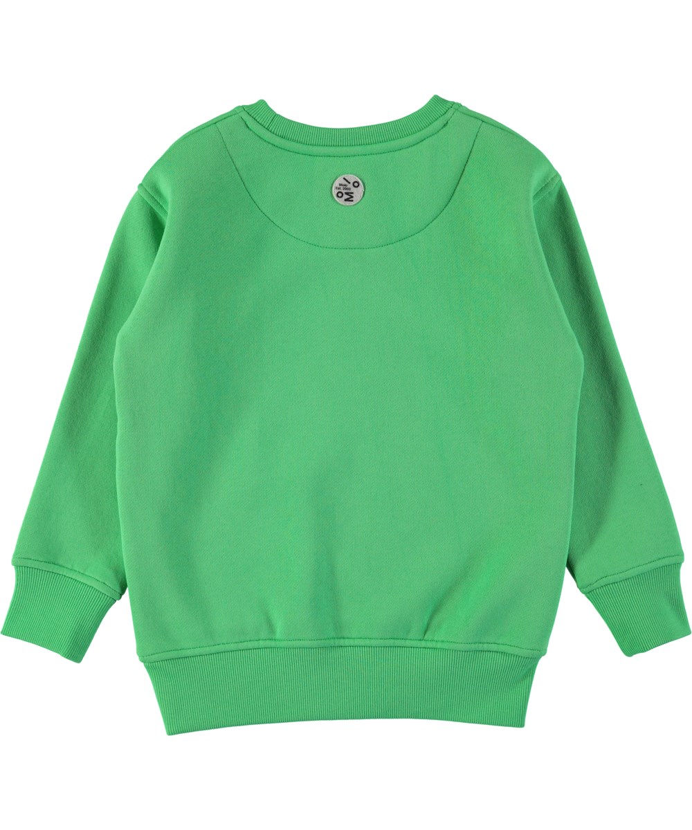 Mogens - Aurora Borealis - Groene trui met zwarte letters